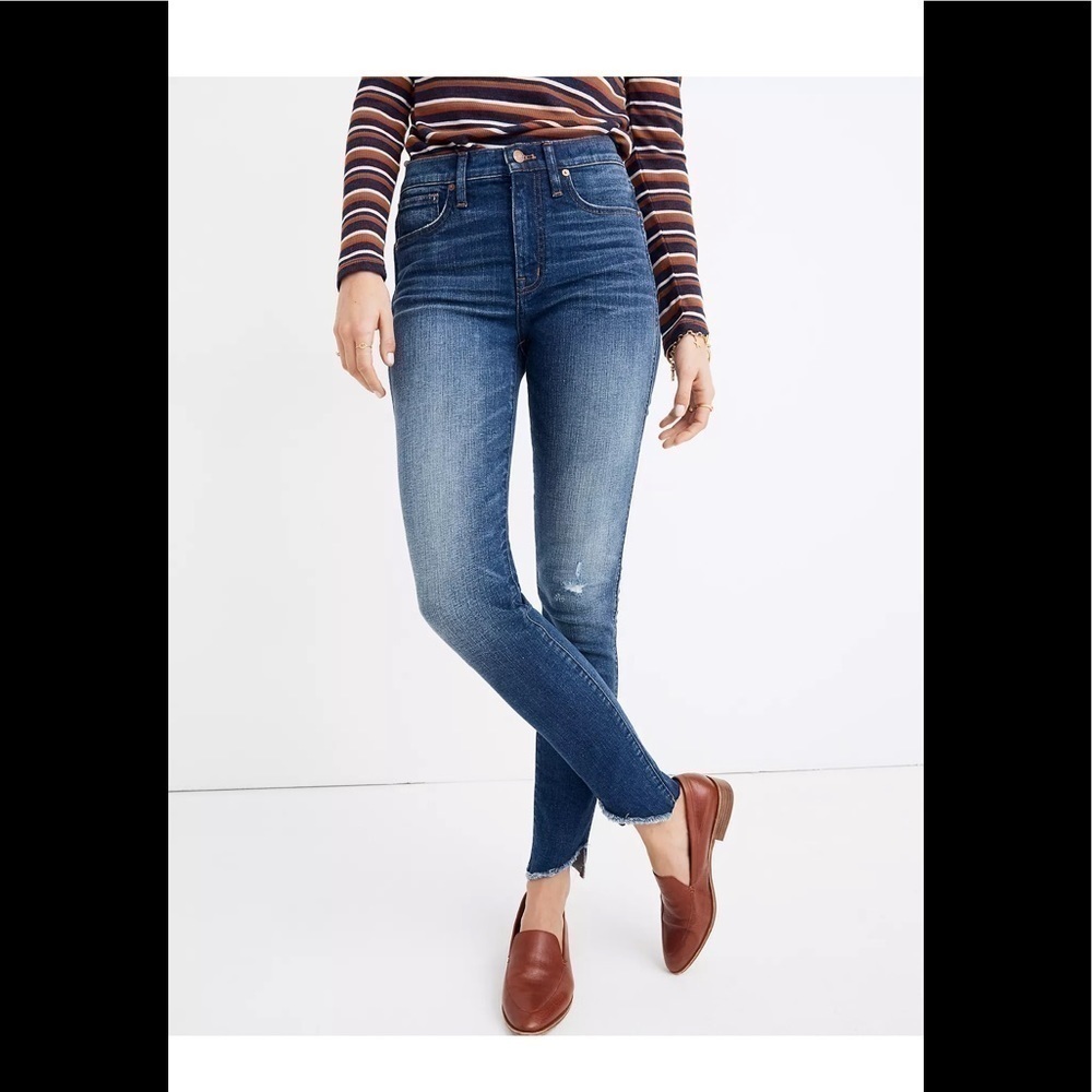 Madewell 10" High-Rise Skinny Jeans: Cutout Tulip Hem Edition Size 26